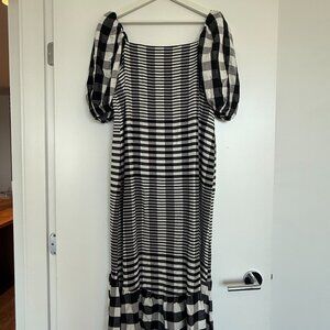 Top Shop Gingham & Stripe Dress
